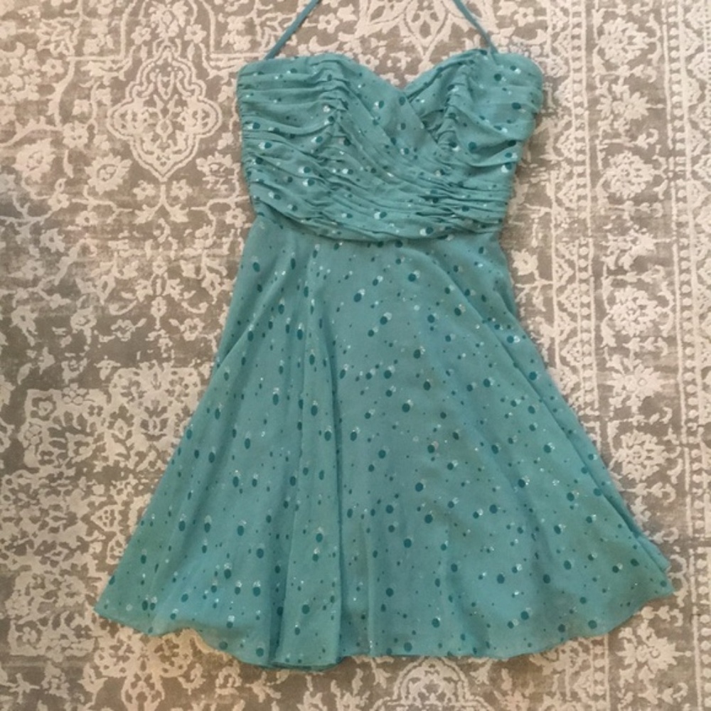 Betsey Johnson Evening Turquoise silk Dress